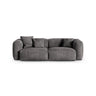 Martina 3-Sitzer Sofa, Sitztiefe 90 cm, aus Samt in Grau (Vogue 15), 240x120 cm von Micadoni – Bild 1