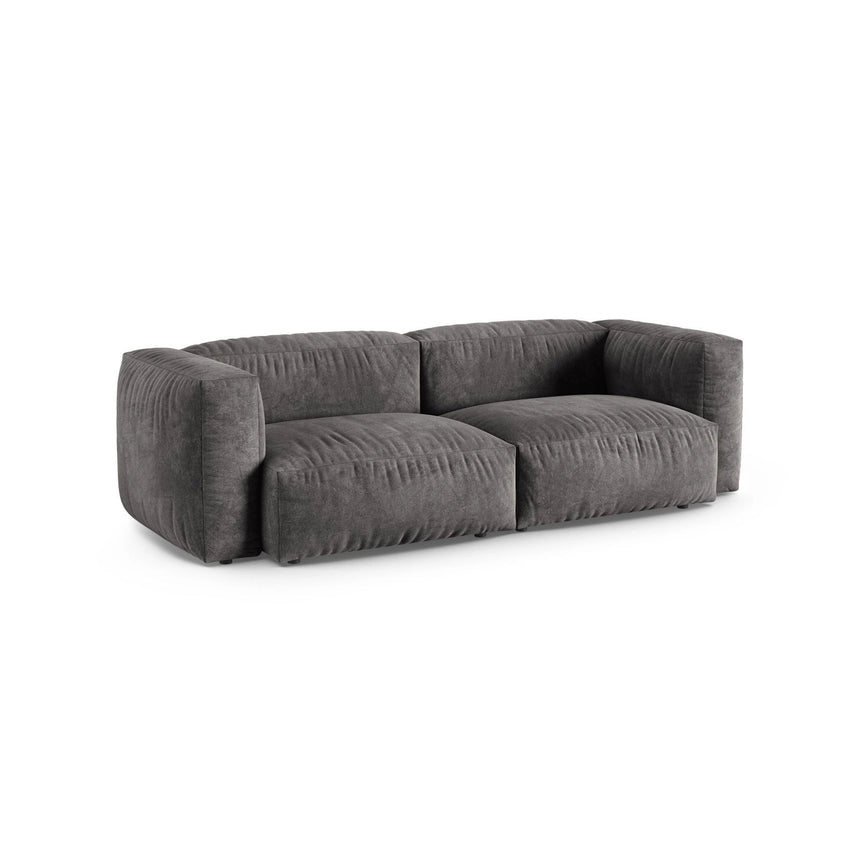 Martina 3-Sitzer Sofa, Sitztiefe 90 cm, aus Samt in Grau (Vogue 15), 240x120 cm von Micadoni – Bild 3