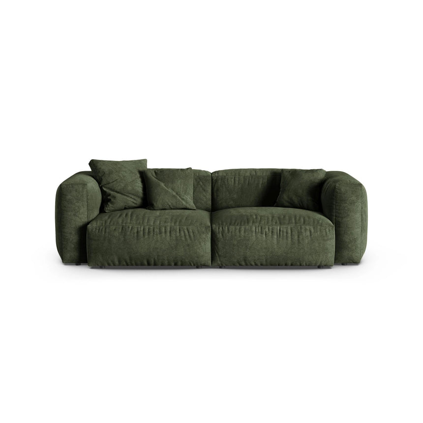 Martina 3-Sitzer Sofa, Sitztiefe 90 cm, aus Samt in Grün (Vogue 11), 240x120 cm von Micadoni – Bild 1