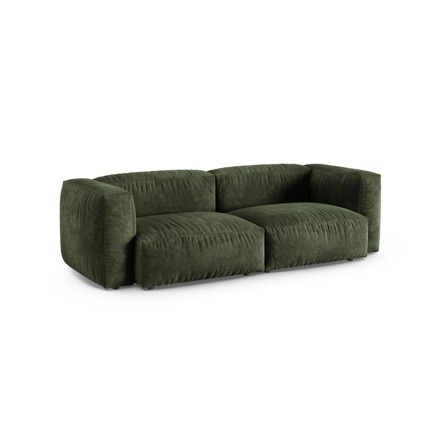 Martina 3-Sitzer Sofa, Sitztiefe 90 cm, aus Samt in Grün (Vogue 11), 240x120 cm von Micadoni – Bild 3