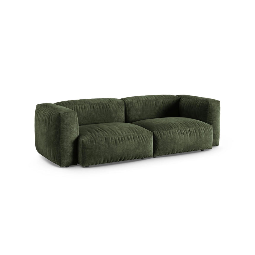 Martina 3-Sitzer Sofa, Sitztiefe 90 cm, aus Samt in Grün (Vogue 11), 240x120 cm von Micadoni – Bild 3