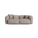 Martina 3-Sitzer Sofa, Sitztiefe 90 cm, aus Strukturierter Stoff in Dunkelbeige (Boston Trufa), 240x120 cm von Micadoni – Bild 1