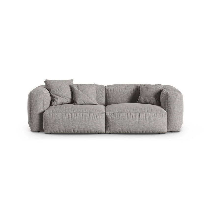 Martina 3-Sitzer Sofa, Sitztiefe 90 cm, aus Strukturierter Stoff in Hellgrau (Boston Light Grey), 240x120 cm von Micadoni – Bild 1