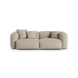 Martina 3-Sitzer Sofa, Sitztiefe 90 cm, aus Strukturierter Stoff in Leichtes Beige (Boston Toffee), 240x120 cm von Micadoni – Bild 1