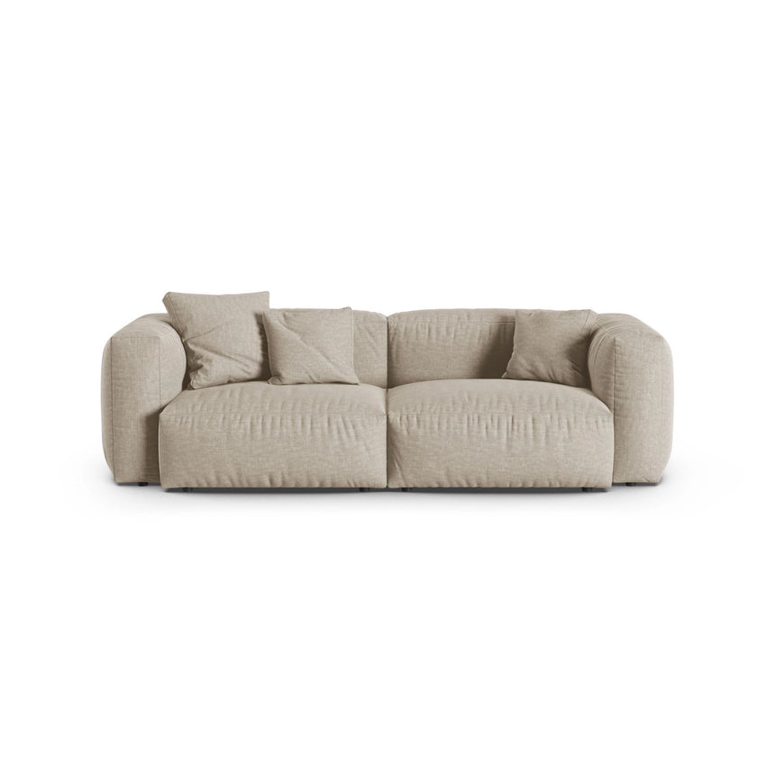 Martina 3-Sitzer Sofa, Sitztiefe 90 cm, aus Strukturierter Stoff in Leichtes Beige (Boston Toffee), 240x120 cm von Micadoni – Bild 1