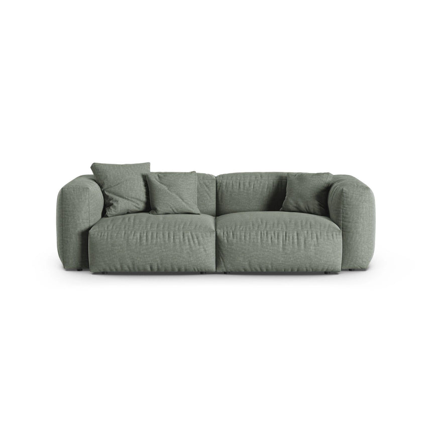Martina 3-Sitzer Sofa, Sitztiefe 90 cm, aus Strukturierter Stoff in Moosgrün (Boston Water Green), 240x120 cm von Micadoni – Bild 1