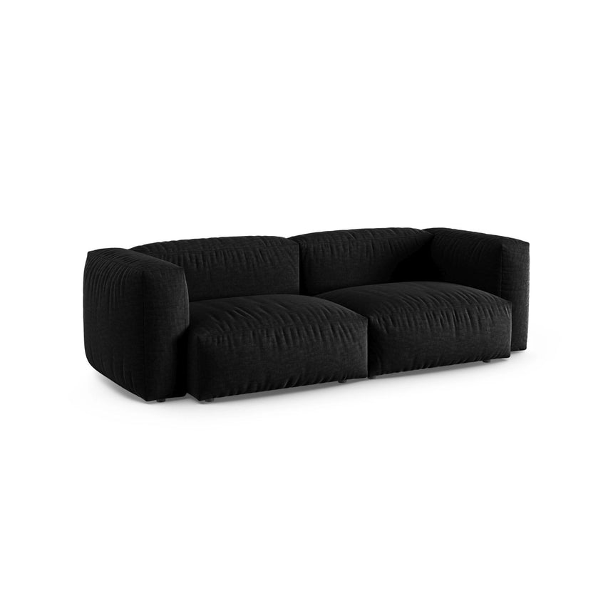 Martina 3-Sitzer Sofa, Sitztiefe 90 cm, aus Strukturierter Stoff in Schwarz (Boston Black), 240x120 cm von Micadoni – Bild 3