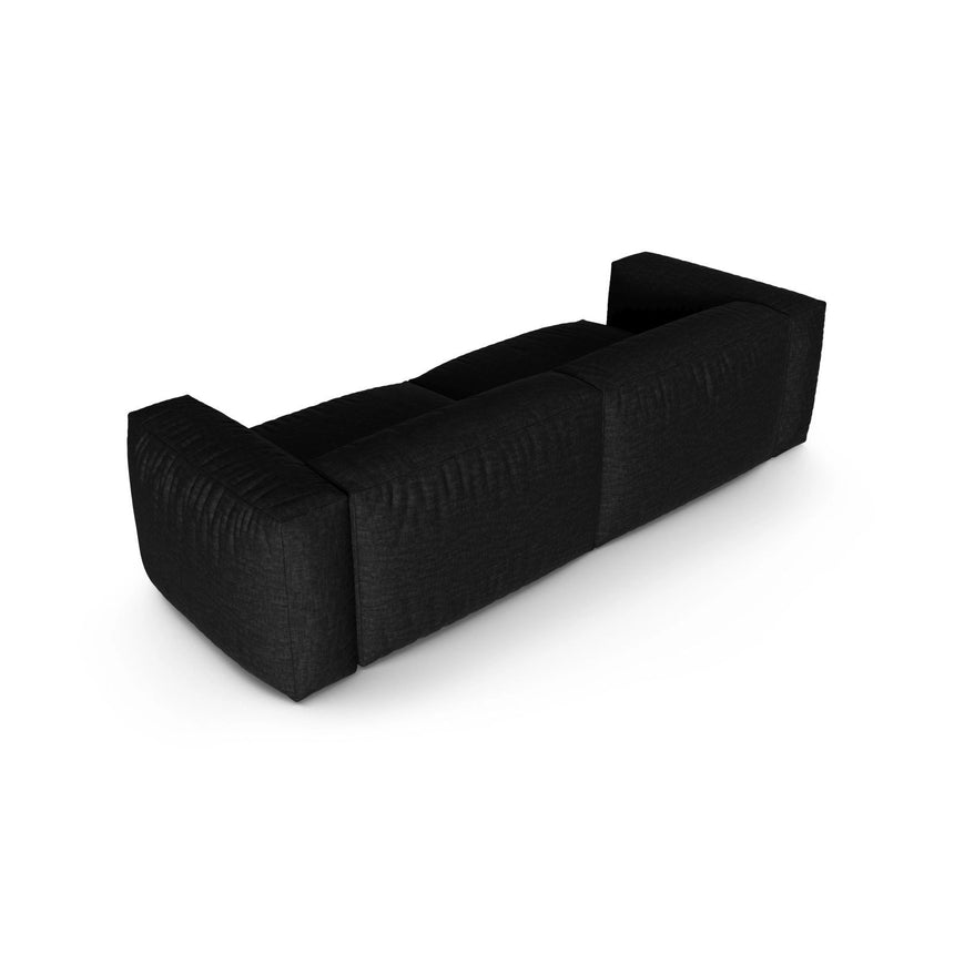 Martina 3-Sitzer Sofa, Sitztiefe 90 cm, aus Strukturierter Stoff in Schwarz (Boston Black), 240x120 cm von Micadoni – Bild 4