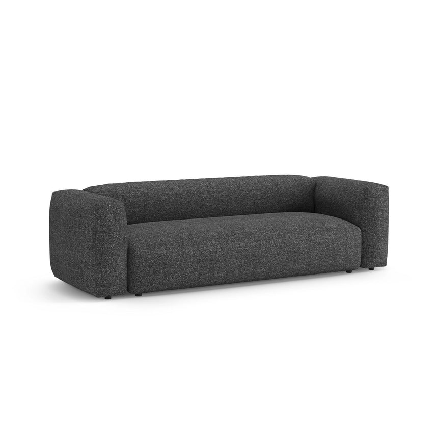Martina 3-Sitzer Sofa mit Schlaffunktion, ausklappbar, aus Boucle in Anthrazit (Monet Anthracite), 264x106 cm von Micadoni – Bild 6