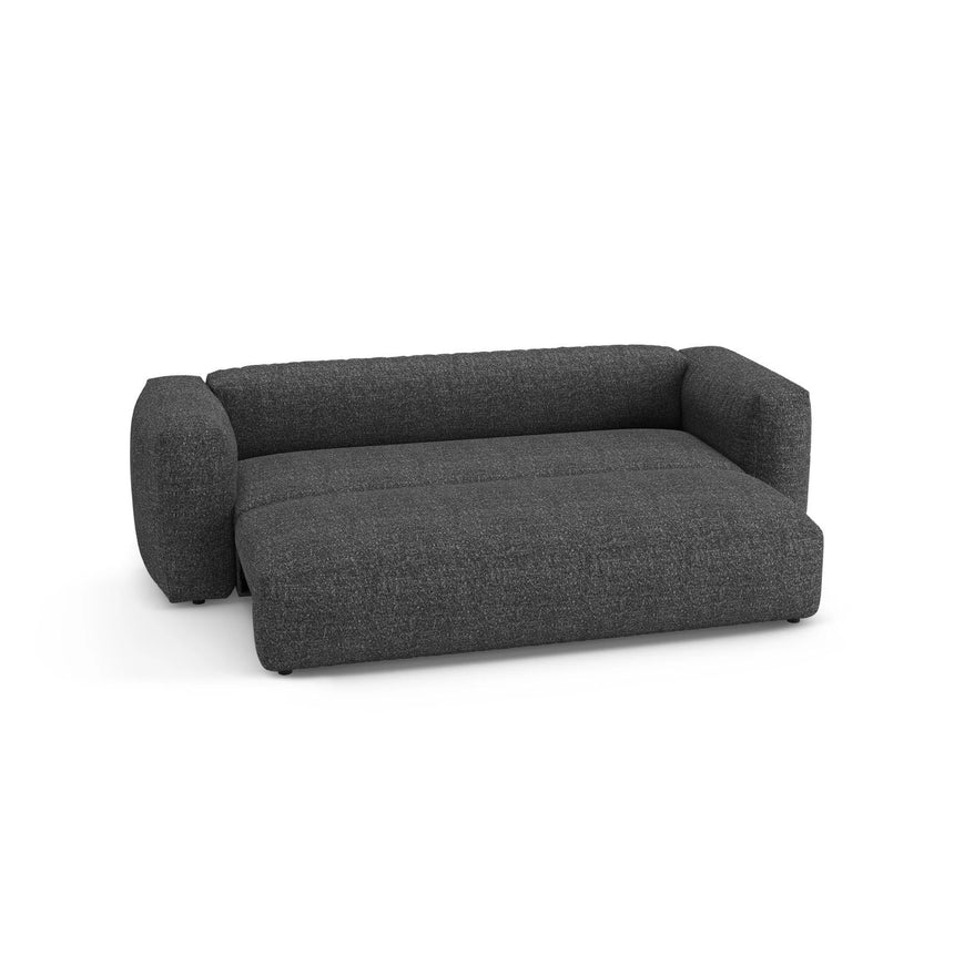 Martina 3-Sitzer Sofa mit Schlaffunktion, ausklappbar, aus Boucle in Anthrazit (Monet Anthracite), 264x106 cm von Micadoni – Bild 7