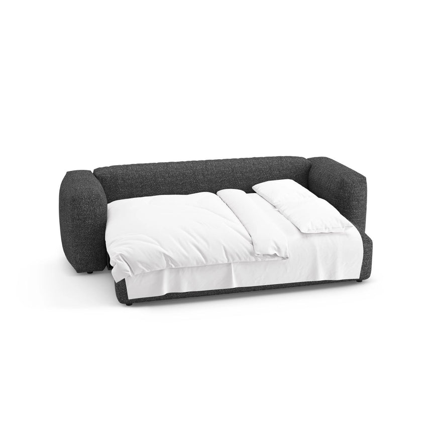 Martina 3-Sitzer Sofa mit Schlaffunktion, ausklappbar, aus Boucle in Anthrazit (Monet Anthracite), 264x106 cm von Micadoni – Bild 8