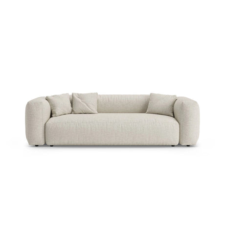 Martina 3-Sitzer Sofa mit Schlaffunktion, ausklappbar, aus Boucle in Beige (Monet Sand), 264x106 cm von Micadoni – Bild 1