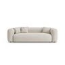 Martina 3-Sitzer Sofa mit Schlaffunktion, ausklappbar, aus Boucle in Beige (Monet Sand), 264x106 cm von Micadoni – Bild 1