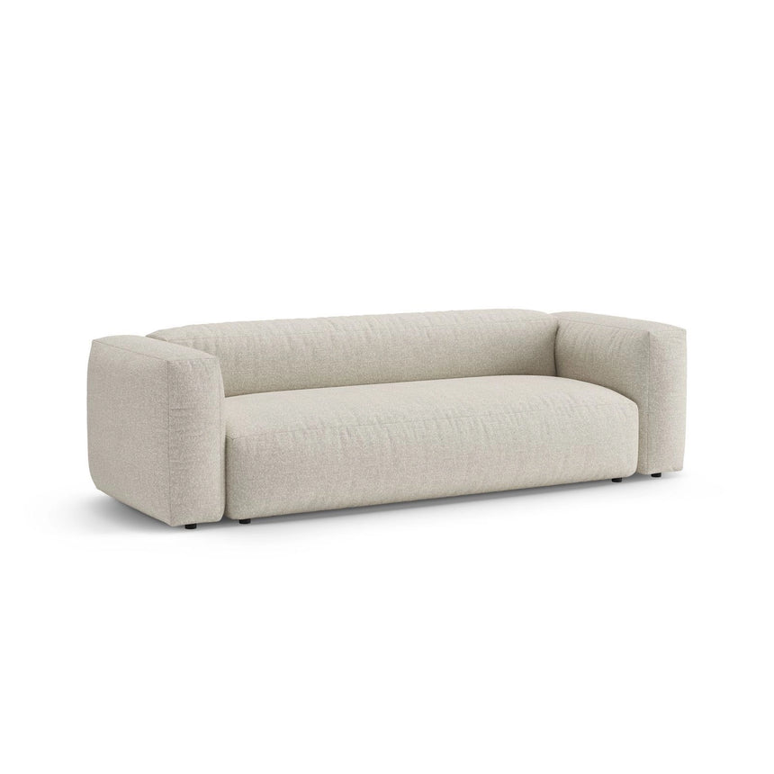 Martina 3-Sitzer Sofa mit Schlaffunktion, ausklappbar, aus Boucle in Beige (Monet Sand), 264x106 cm von Micadoni – Bild 6