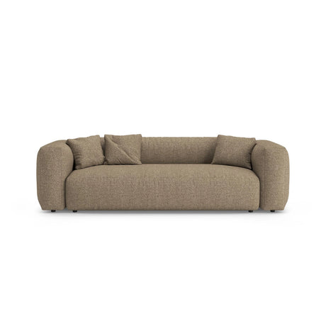 Martina 3-Sitzer Sofa mit Schlaffunktion, ausklappbar, aus Boucle in Cappuccino (Monet Cappucino), 264x106 cm von Micadoni – Bild 1