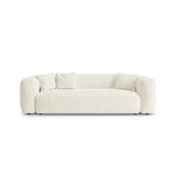 Martina 3-Sitzer Sofa mit Schlaffunktion, ausklappbar, aus Boucle in Elfenbein (Monet Nata), 264x106 cm von Micadoni – Bild 1