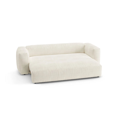 Martina 3-Sitzer Sofa mit Schlaffunktion, ausklappbar, aus Boucle in Elfenbein (Monet Nata), 264x106 cm von Micadoni – Bild 7