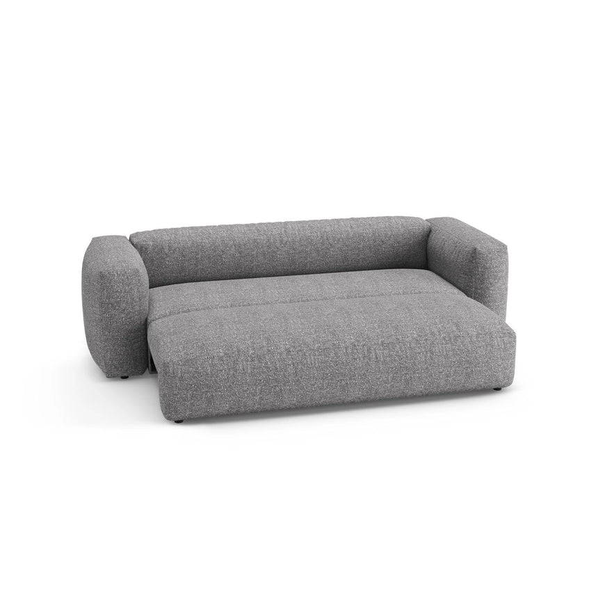 Martina 3-Sitzer Sofa mit Schlaffunktion, ausklappbar, aus Boucle in Graphit (Monet Graphite), 264x106 cm von Micadoni – Bild 7