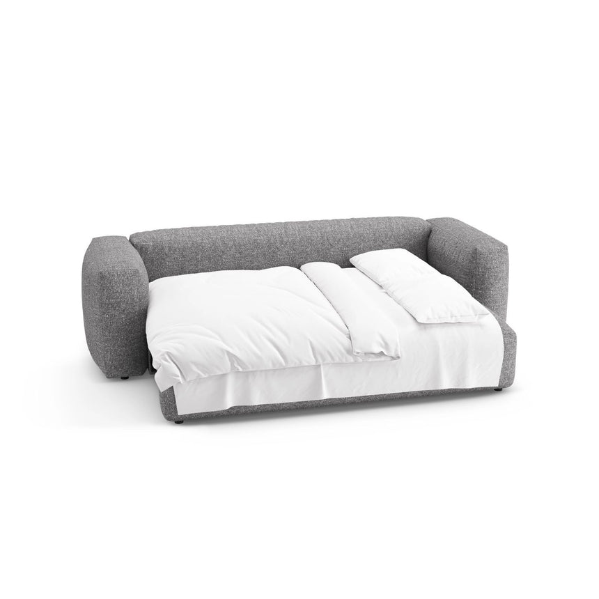 Martina 3-Sitzer Sofa mit Schlaffunktion, ausklappbar, aus Boucle in Graphit (Monet Graphite), 264x106 cm von Micadoni – Bild 8