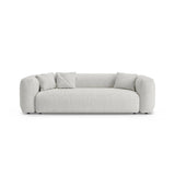 Martina 3-Sitzer Sofa mit Schlaffunktion, ausklappbar, aus Boucle in Grey Beige Melange (Monet Pearl), 264x106 cm von Micadoni – Bild 1