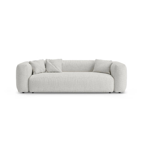 Martina 3-Sitzer Sofa mit Schlaffunktion, ausklappbar, aus Boucle in Grey Beige Melange (Monet Pearl), 264x106 cm von Micadoni – Bild 1