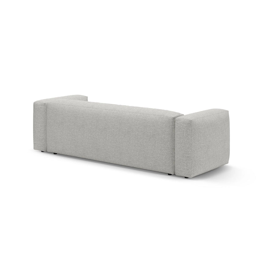 Martina 3-Sitzer Sofa mit Schlaffunktion, ausklappbar, aus Boucle in Grey Beige Melange (Monet Pearl), 264x106 cm von Micadoni – Bild 9