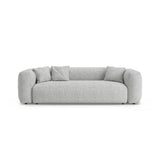 Martina 3-Sitzer Sofa mit Schlaffunktion, ausklappbar, aus Boucle in Silber (Monet Silver), 264x106 cm von Micadoni – Bild 1