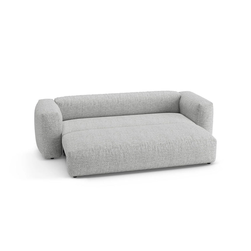 Martina 3-Sitzer Sofa mit Schlaffunktion, ausklappbar, aus Boucle in Silber (Monet Silver), 264x106 cm von Micadoni – Bild 7
