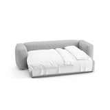 Martina 3-Sitzer Sofa mit Schlaffunktion, ausklappbar, aus Boucle in Silber (Monet Silver), 264x106 cm von Micadoni – Bild 8