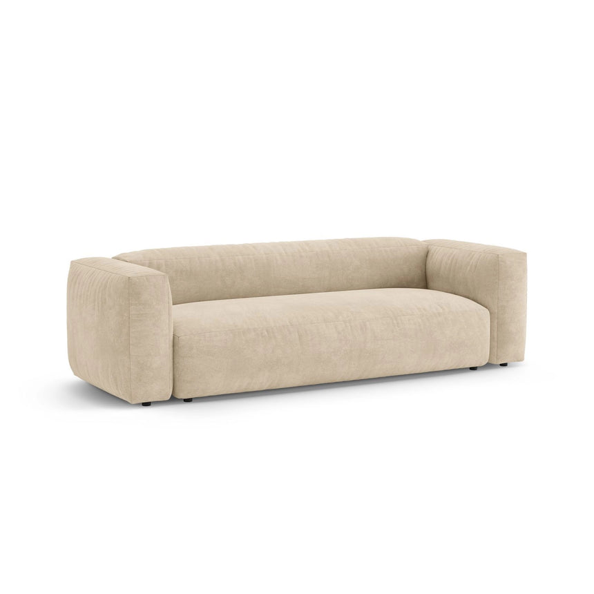 Martina 3-Sitzer Sofa mit Schlaffunktion, ausklappbar, aus Samt, Boucle oder Strukturstoff, 264x106 cm von Micadoni – Bild 6