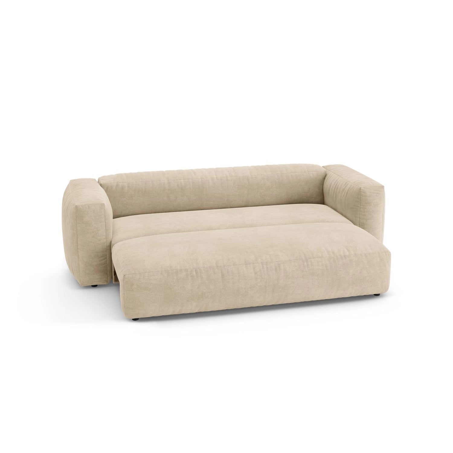 Martina 3-Sitzer Sofa mit Schlaffunktion, ausklappbar, aus Samt, Boucle oder Strukturstoff, 264x106 cm von Micadoni – Bild 7