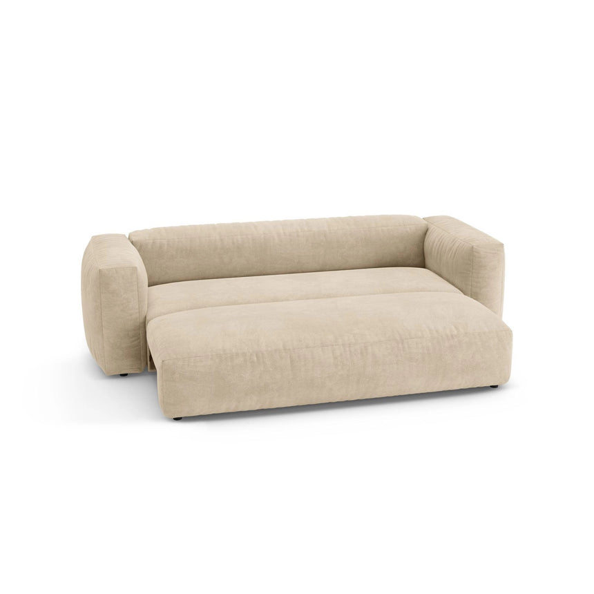 Martina 3-Sitzer Sofa mit Schlaffunktion, ausklappbar, aus Samt, Boucle oder Strukturstoff, 264x106 cm von Micadoni – Bild 7