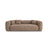 Martina 3-Sitzer Sofa mit Schlaffunktion, ausklappbar, aus Samt in Dunkelbeige (Vogue 3), 264x106 cm von Micadoni – Bild 1