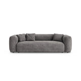 Martina 3-Sitzer Sofa mit Schlaffunktion, ausklappbar, aus Samt in Grau (Vogue 15), 264x106 cm von Micadoni – Bild 1