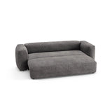 Martina 3-Sitzer Sofa mit Schlaffunktion, ausklappbar, aus Samt in Grau (Vogue 15), 264x106 cm von Micadoni – Bild 7