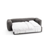 Martina 3-Sitzer Sofa mit Schlaffunktion, ausklappbar, aus Samt in Grau (Vogue 15), 264x106 cm von Micadoni – Bild 8