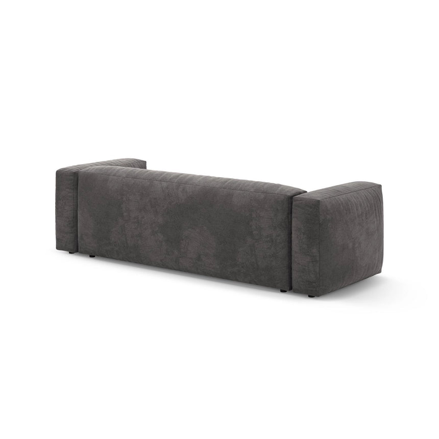 Martina 3-Sitzer Sofa mit Schlaffunktion, ausklappbar, aus Samt in Grau (Vogue 15), 264x106 cm von Micadoni – Bild 9