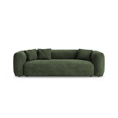 Martina 3-Sitzer Sofa mit Schlaffunktion, ausklappbar, aus Samt in Grün (Vogue 11), 264x106 cm von Micadoni – Bild 1