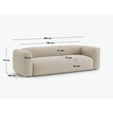Martina 3-Sitzer Sofa mit Schlaffunktion, ausklappbar, aus Samt in Grün (Vogue 11), 264x106 cm von Micadoni – Bild 4