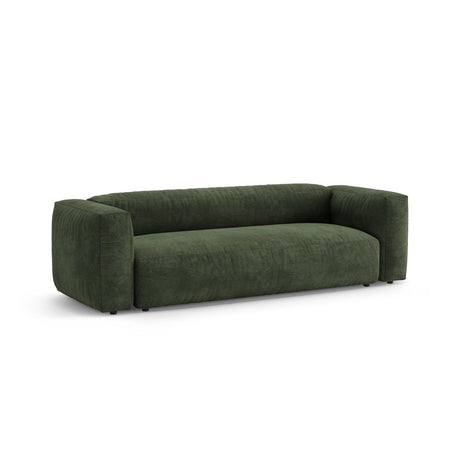 Martina 3-Sitzer Sofa mit Schlaffunktion, ausklappbar, aus Samt in Grün (Vogue 11), 264x106 cm von Micadoni – Bild 6