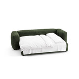 Martina 3-Sitzer Sofa mit Schlaffunktion, ausklappbar, aus Samt in Grün (Vogue 11), 264x106 cm von Micadoni – Bild 8