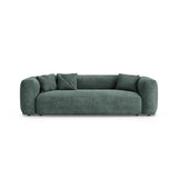 Martina 3-Sitzer Sofa mit Schlaffunktion, ausklappbar, aus Samt in Petrol (Vogue 12), 264x106 cm von Micadoni – Bild 1