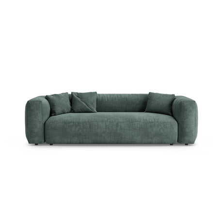 Martina 3-Sitzer Sofa mit Schlaffunktion, ausklappbar, aus Samt in Petrol (Vogue 12), 264x106 cm von Micadoni – Bild 1