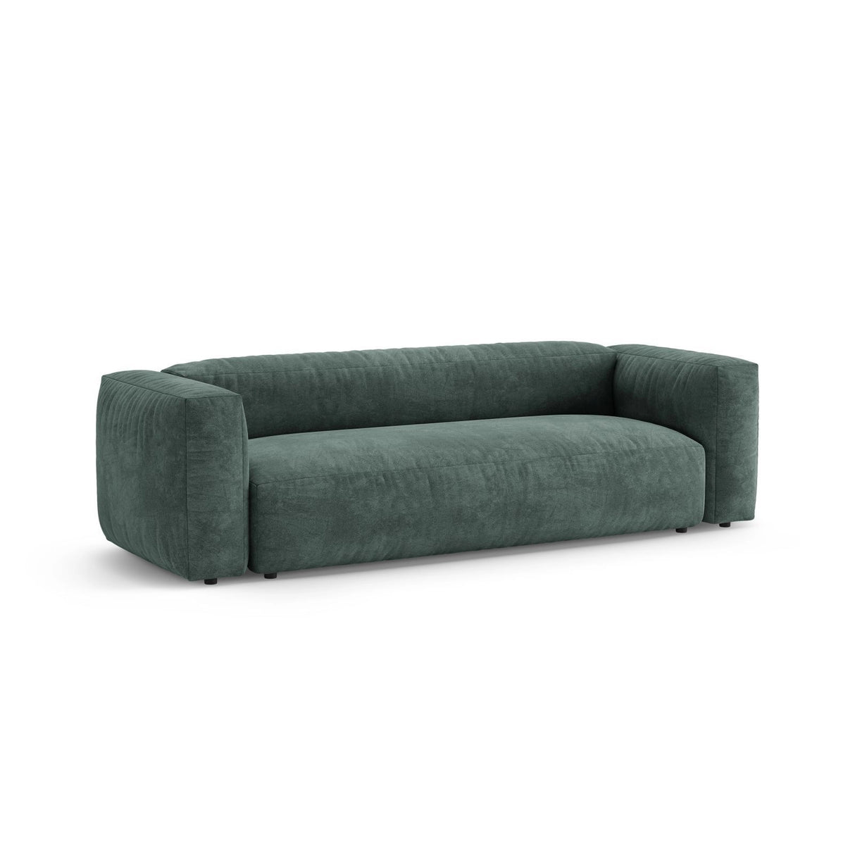 Martina 3-Sitzer Sofa mit Schlaffunktion, ausklappbar, aus Samt in Petrol (Vogue 12), 264x106 cm von Micadoni – Bild 6