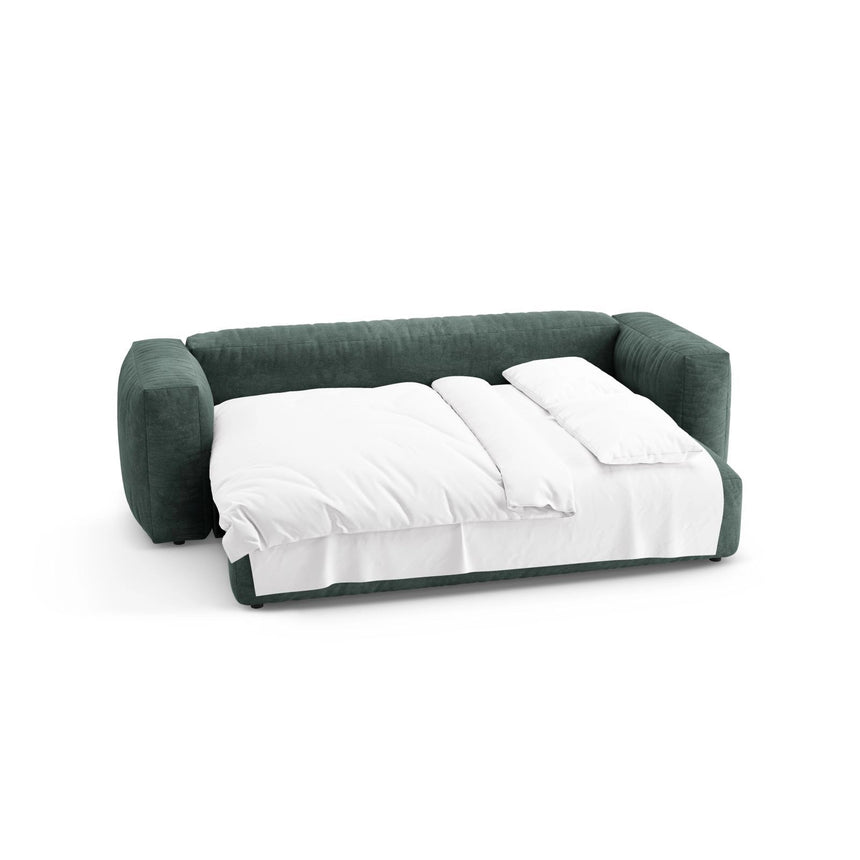 Martina 3-Sitzer Sofa mit Schlaffunktion, ausklappbar, aus Samt in Petrol (Vogue 12), 264x106 cm von Micadoni – Bild 8