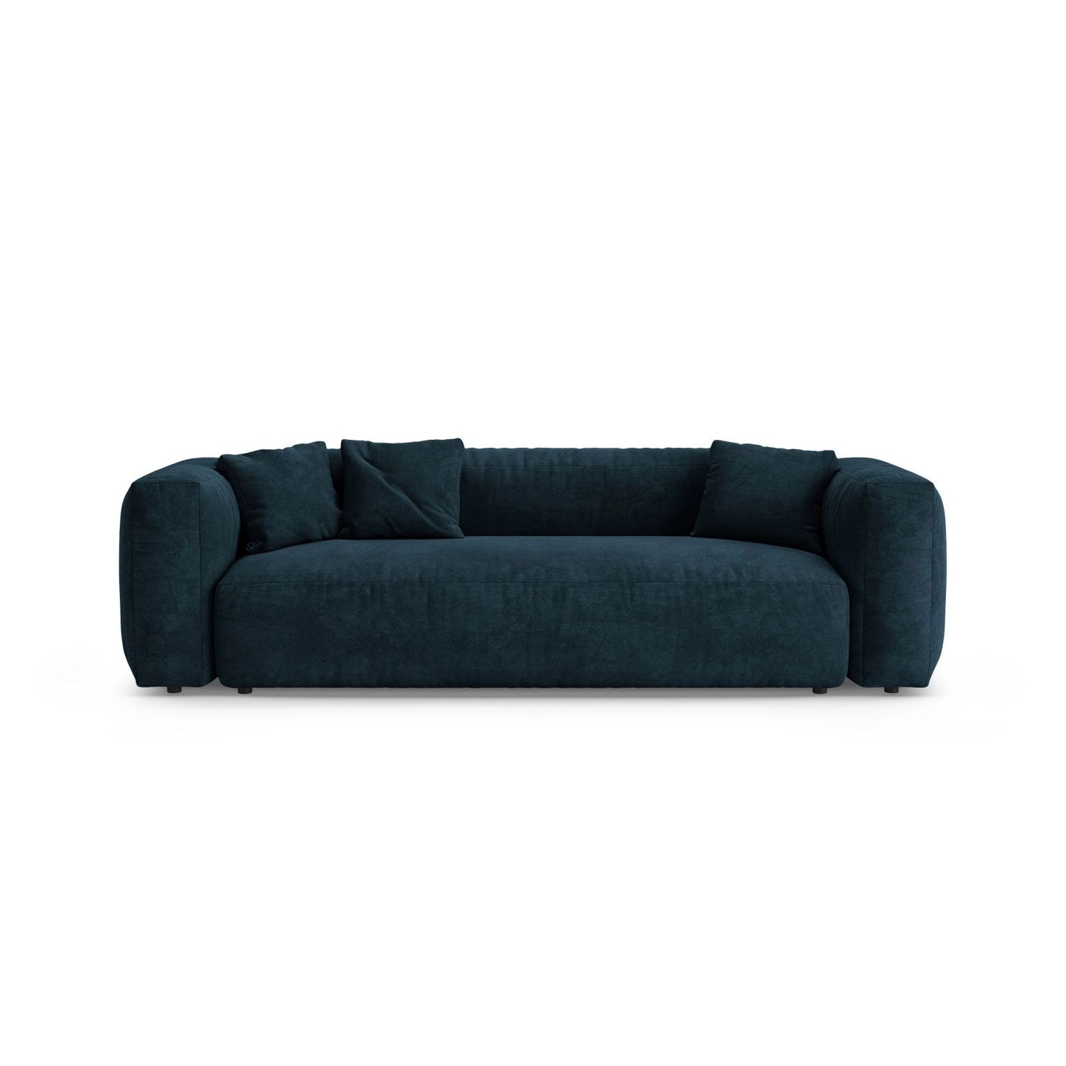 Martina 3-Sitzer Sofa mit Schlaffunktion, ausklappbar, aus Samt in Tiefes Petrol (Vogue 13), 264x106 cm von Micadoni – Bild 1
