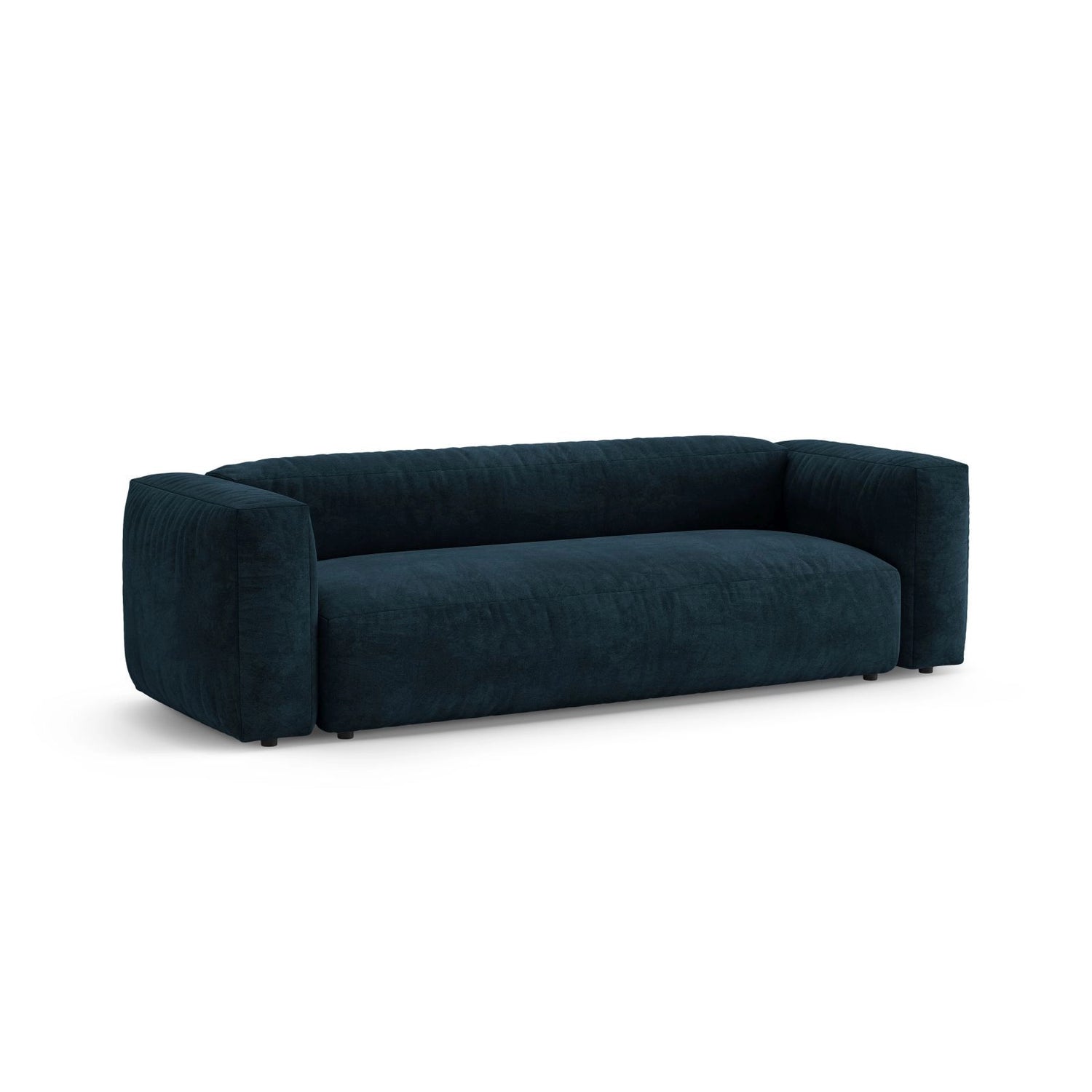 Martina 3-Sitzer Sofa mit Schlaffunktion, ausklappbar, aus Samt in Tiefes Petrol (Vogue 13), 264x106 cm von Micadoni – Bild 6