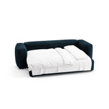 Martina 3-Sitzer Sofa mit Schlaffunktion, ausklappbar, aus Samt in Tiefes Petrol (Vogue 13), 264x106 cm von Micadoni – Bild 8