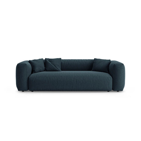 Martina 3-Sitzer Sofa mit Schlaffunktion, ausklappbar, aus Strukturierter Stoff in Blau Jeans (Boston Ocean), 264x106 cm von Micadoni – Bild 1