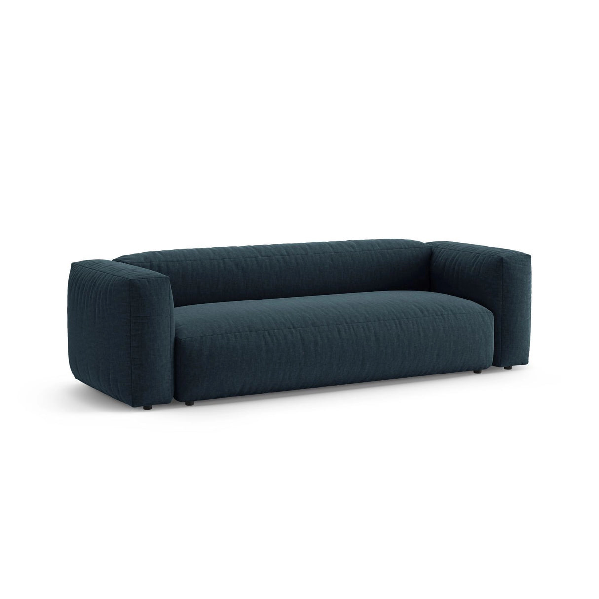Martina 3-Sitzer Sofa mit Schlaffunktion, ausklappbar, aus Strukturierter Stoff in Blau Jeans (Boston Ocean), 264x106 cm von Micadoni – Bild 5